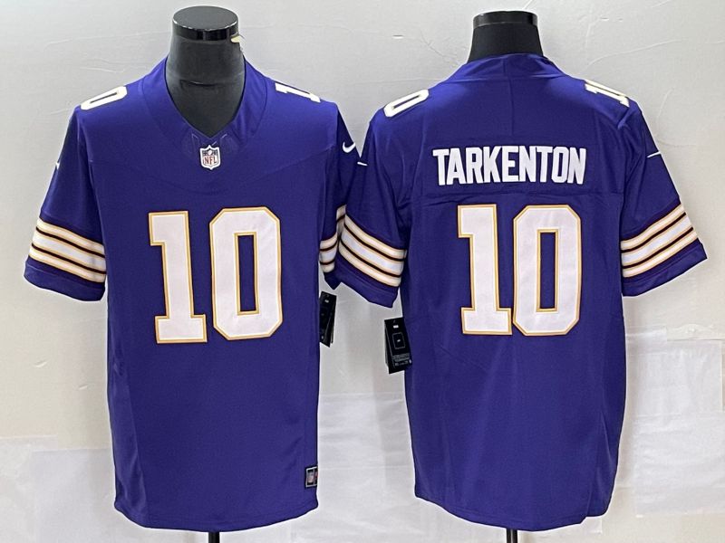 Men Minnesota Vikings 10 Tarkenton Purple Nike Throwback Vapor Limited NFL Jersey